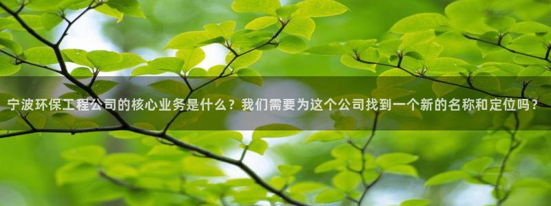 彩名堂改名稻草人了吗知乎：宁波环保工程公司的核心业务是什么？